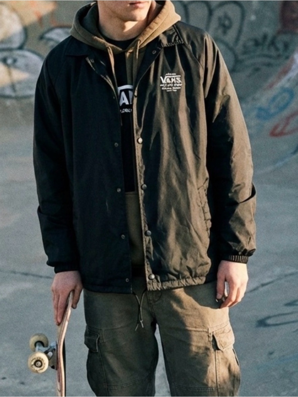 Vans Off The Wall Coach Jacket | Y2K Skater • Streetwear Core • Black | Men’s M - Picture 1 of 7